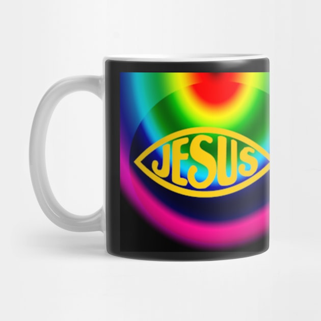 JESUS RAINBOW FISH ICHTHYS by colormecolorado